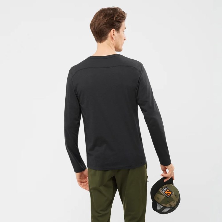 Salomon Essential Long Sleeve Tricko Panske Čierne | SK 9IGNZD